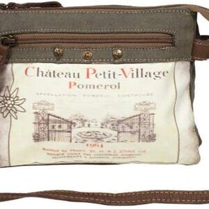 Lightweight Canvas Leather Crossbody Bag Vintage Style Multiple Pockets